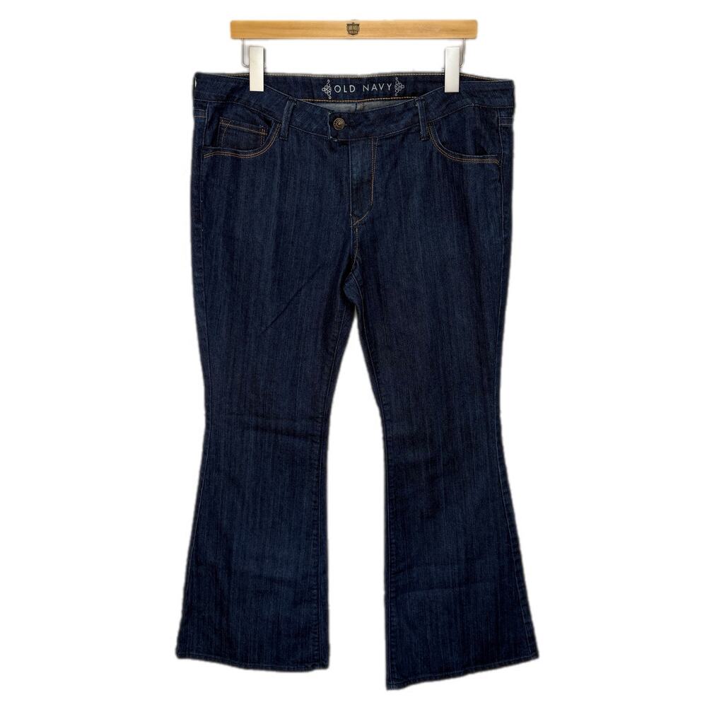 Old Navy Dark Wash Mid Rise Flare Leg Jeans - Women's Size 14